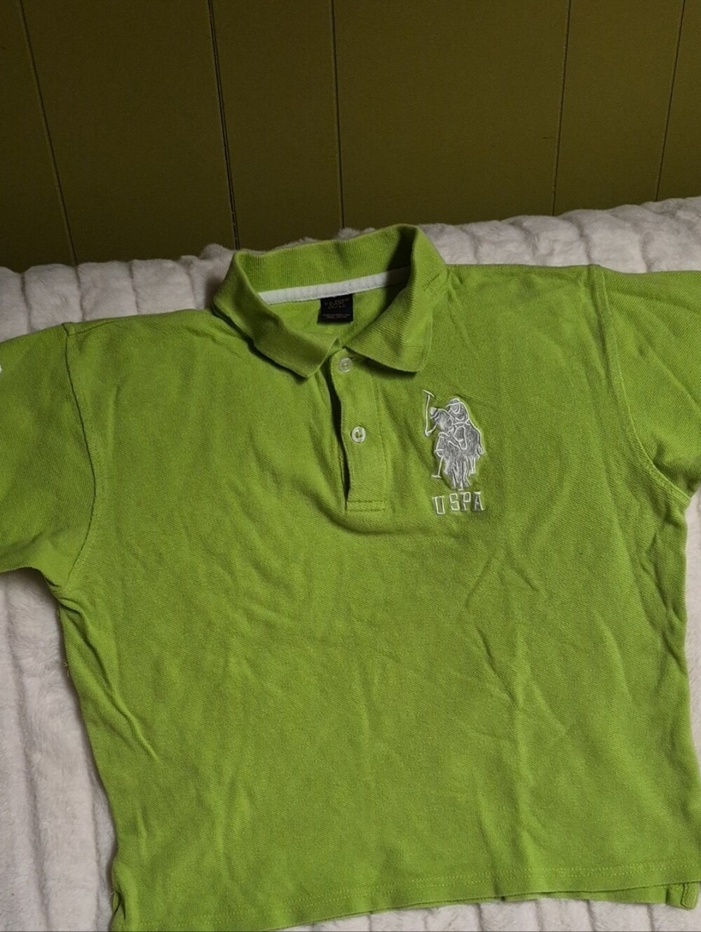U.S. Polo Assn. Lime Green Boys' Polo with Embroidered Logo
